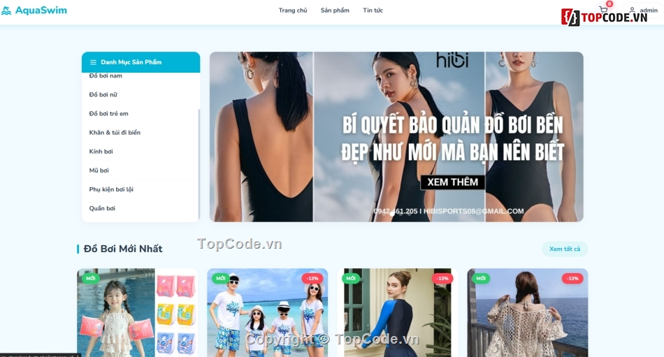 web app,đồ án web,web bán đồ bơi